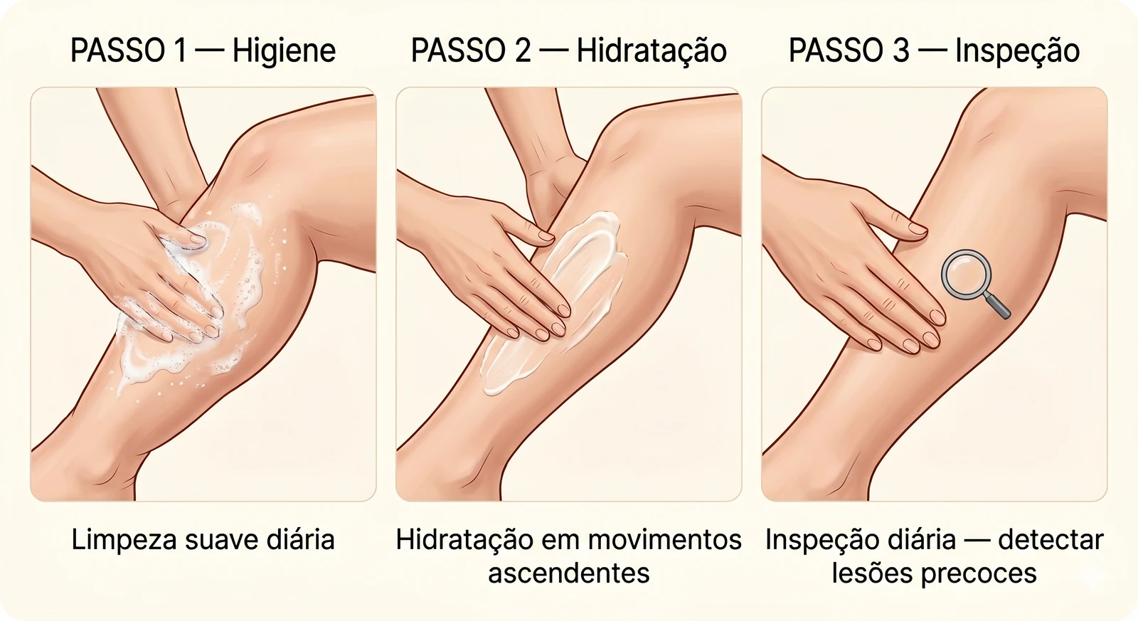 Fig. 5 — Cuidados com a pele no lipedema