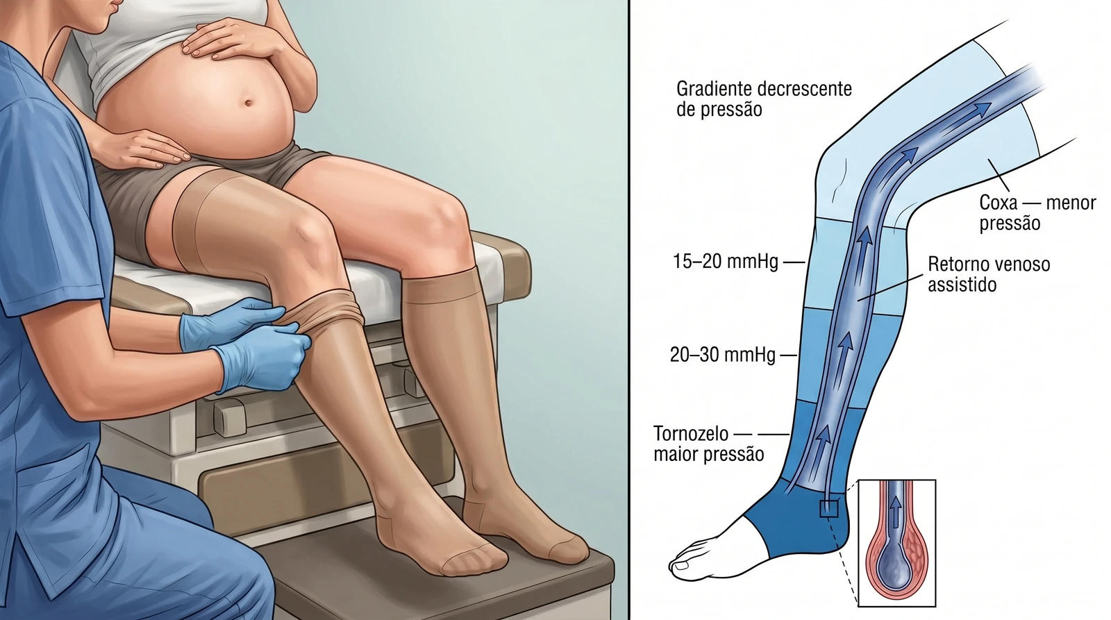 Fig. 7 — Meia de compressão gestacional