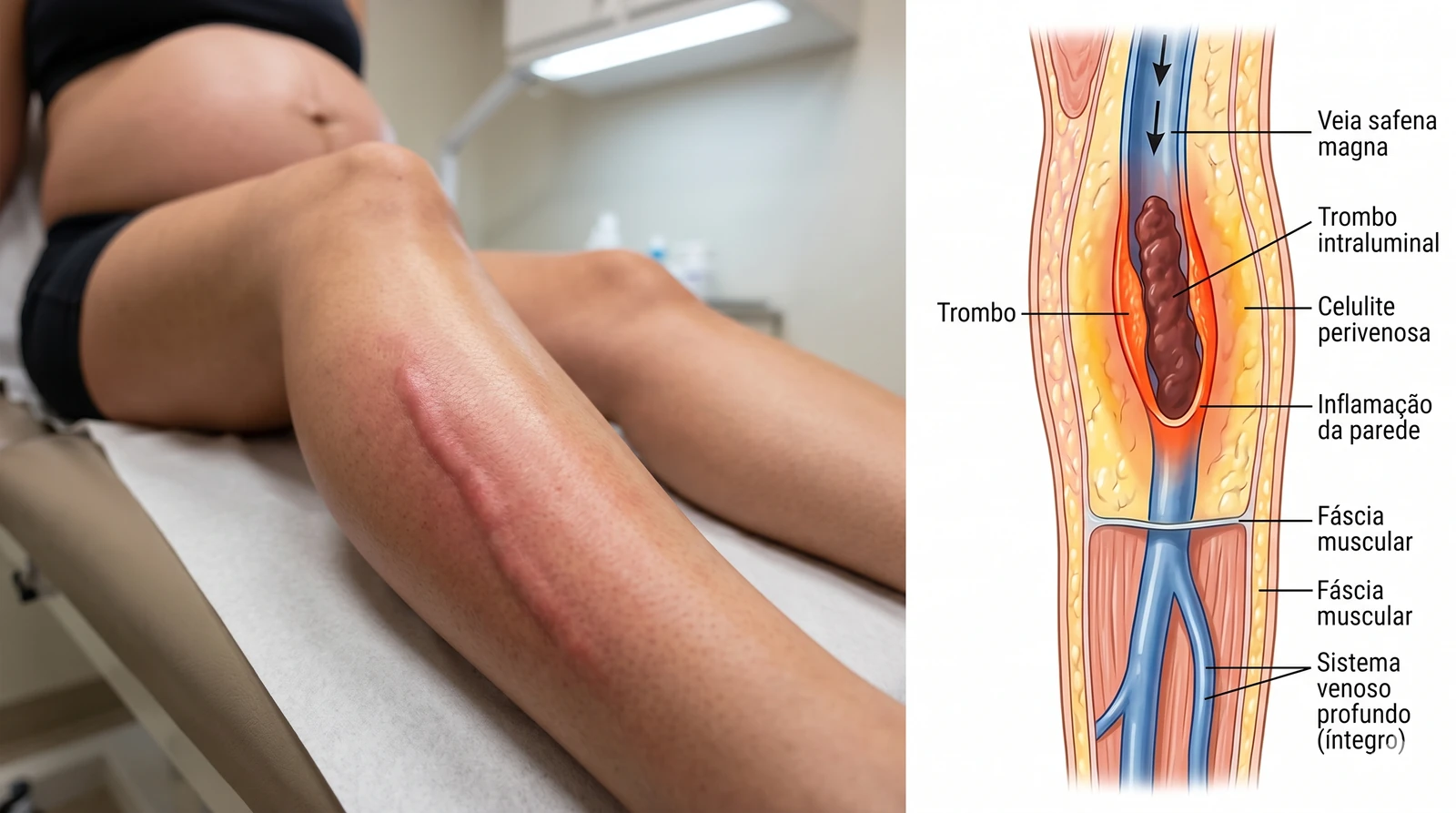 Fig. 1 — Tromboflebite superficial gestacional