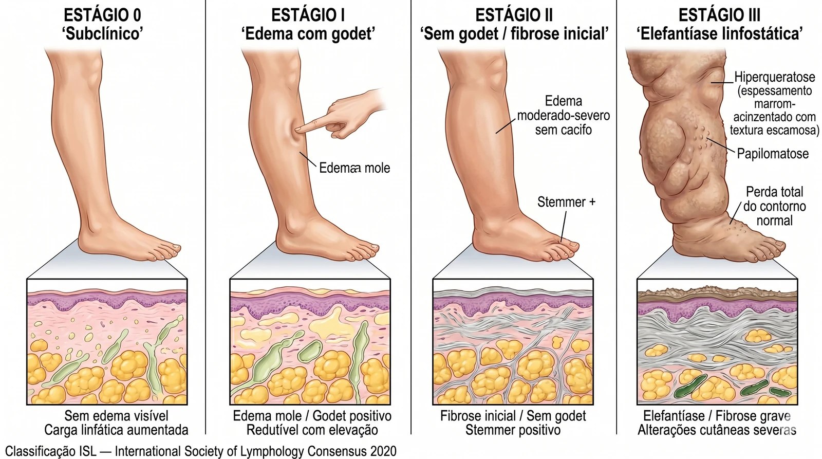 Fig. 5 — Estágios do linfedema