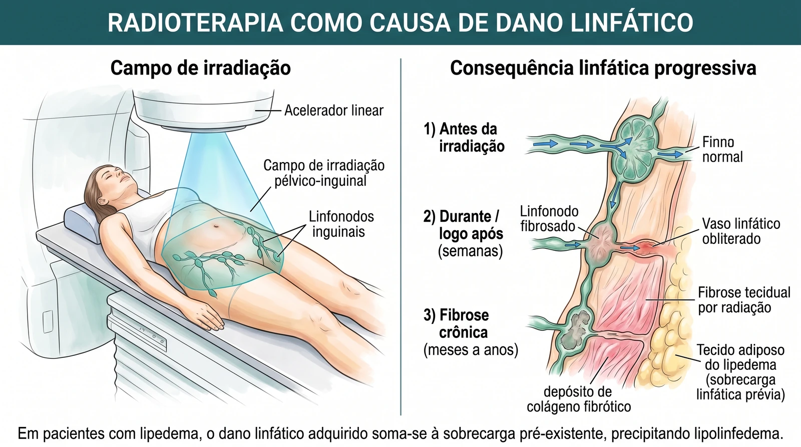 Fig. 4 — Radioterapia como causa de dano linfático