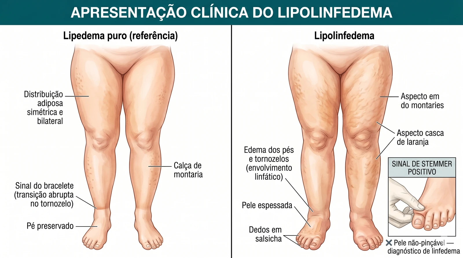 Fig. 6 — Apresentação clínica do lipolinfedema