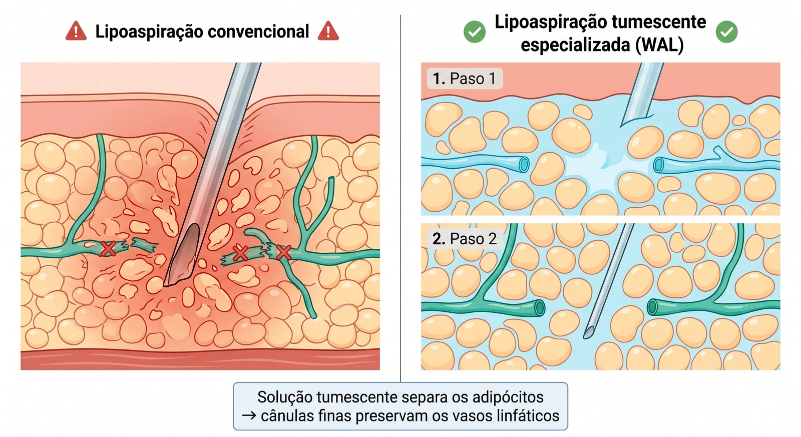 Fig. 5 — Lipoaspiração tumescente especializada (WAL)