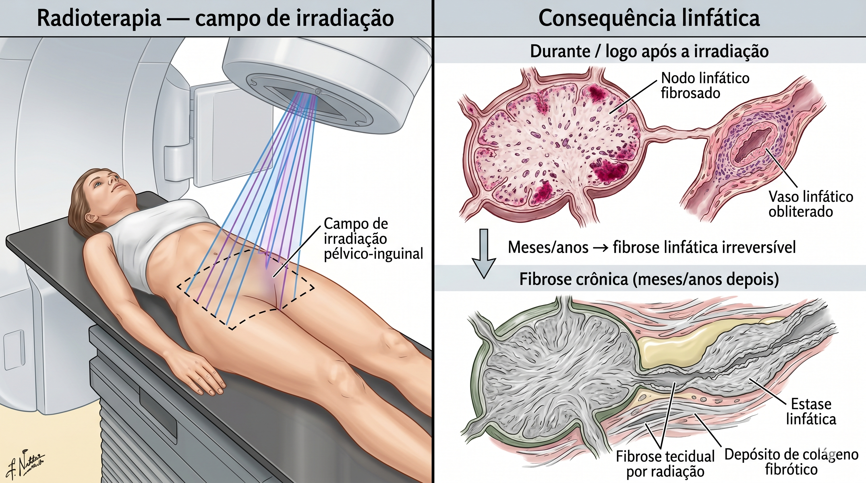 Fig. 4 — Dano linfático por radioterapia
